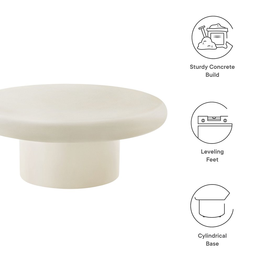 Argos Indoor - Outdoor Patio Concrete Round Coffee Table. Picture 3