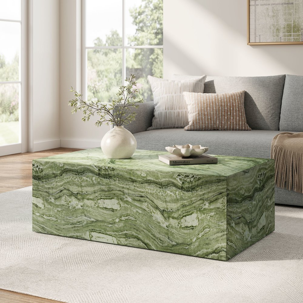 Jordana Square Plinth Indoor - Outdoor Patio Concrete Coffee Table. Picture 8