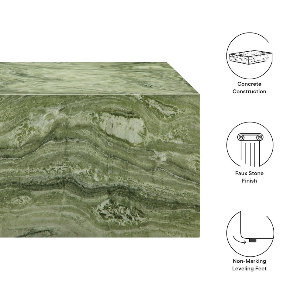 Jordana Square Plinth Indoor - Outdoor Patio Concrete Coffee Table. Picture 3