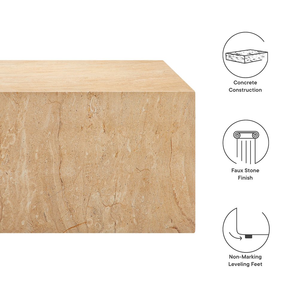 Jordana Square Plinth Indoor - Outdoor Patio Concrete Coffee Table. Picture 4