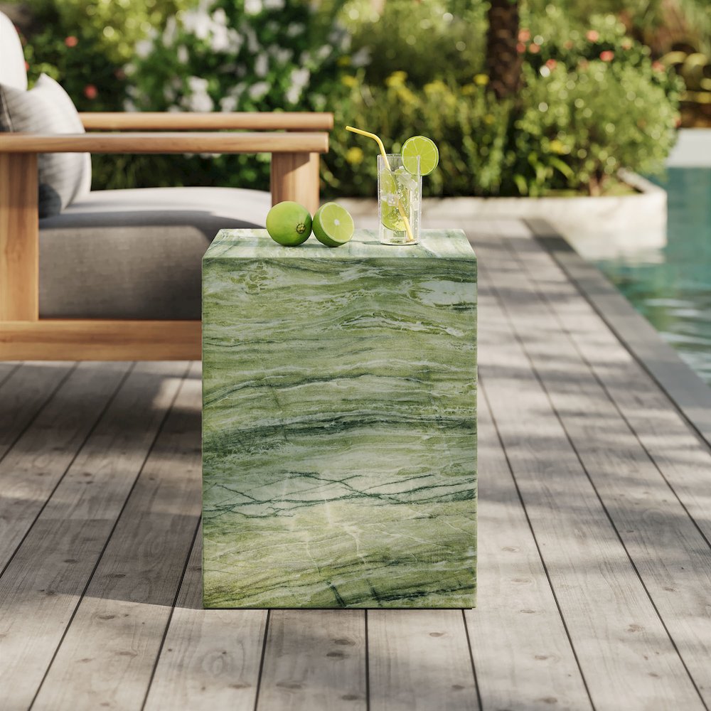 Jordana Square Plinth Indoor - Outdoor Patio Concrete Side Table. Picture 8