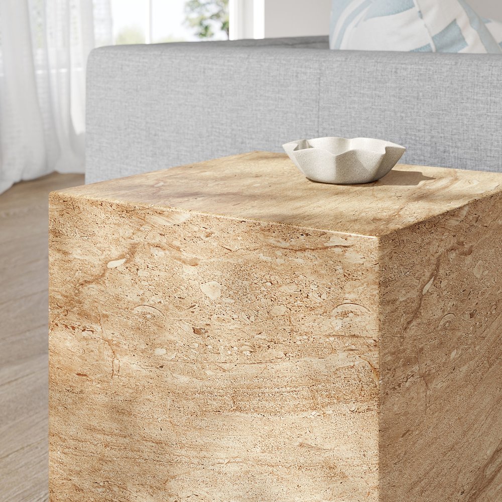 Jordana Square Plinth Indoor - Outdoor Patio Concrete Side Table. Picture 10