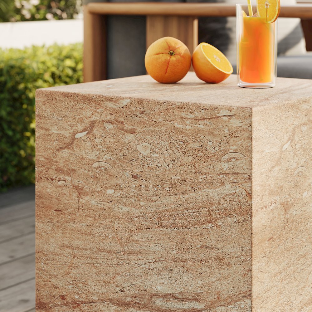 Jordana Square Plinth Indoor - Outdoor Patio Concrete Side Table. Picture 9