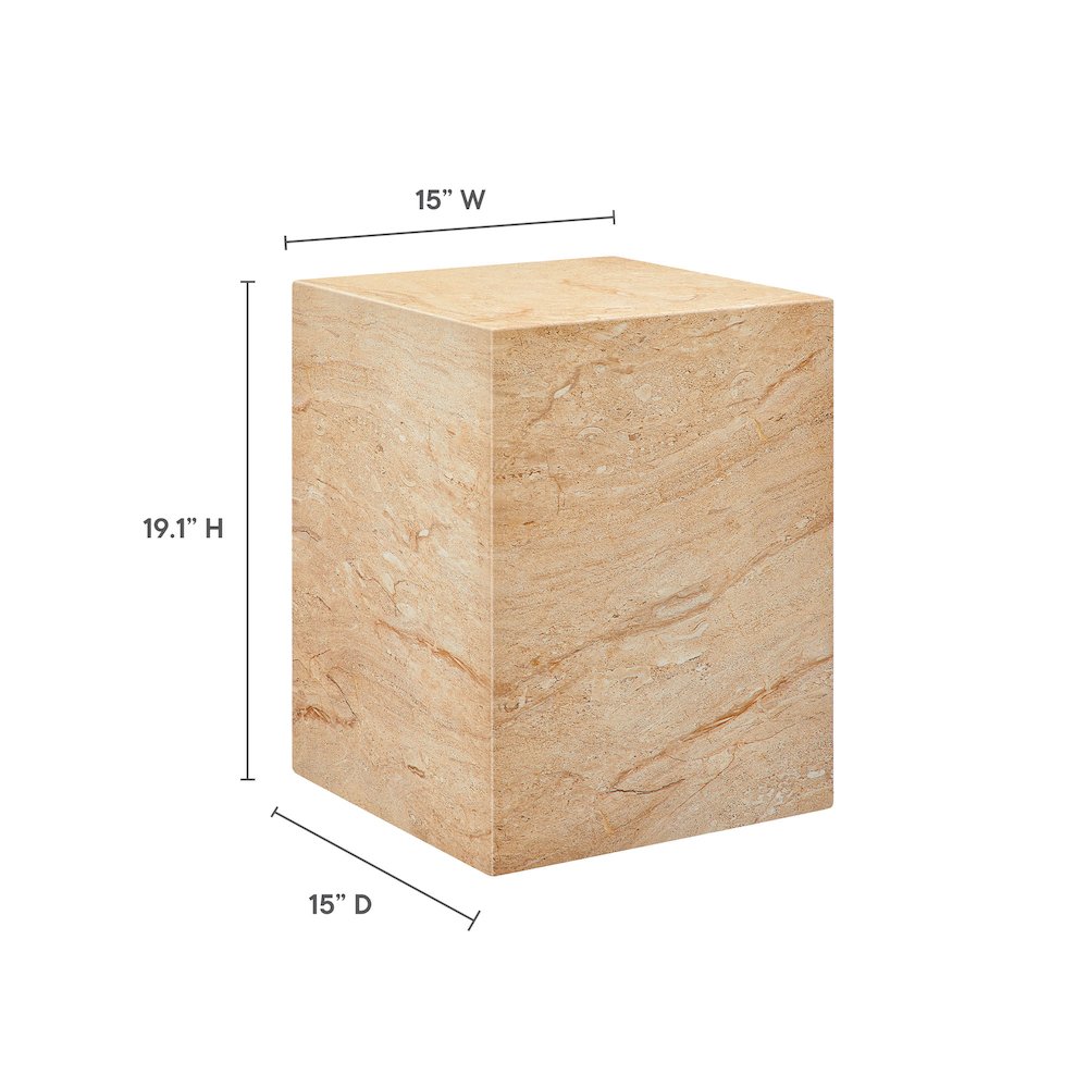Jordana Square Plinth Indoor - Outdoor Patio Concrete Side Table. Picture 4