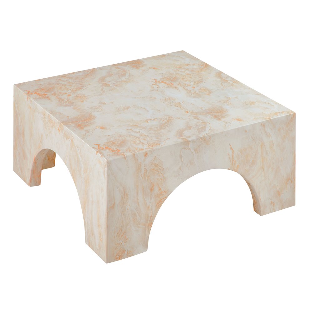 Valen Indoor - Outdoor Patio Arched Concrete Coffee Table. Picture 6