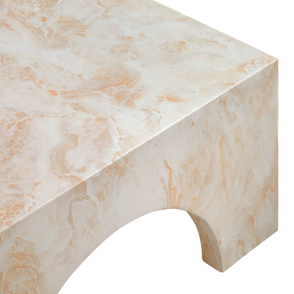 Valen Indoor - Outdoor Patio Arched Concrete Coffee Table. Picture 7