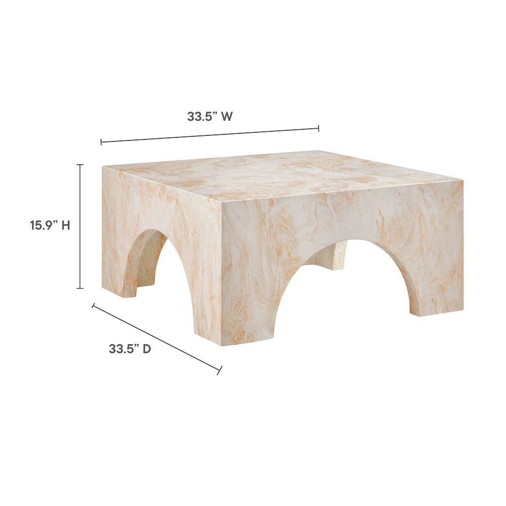 Valen Indoor - Outdoor Patio Arched Concrete Coffee Table. Picture 2