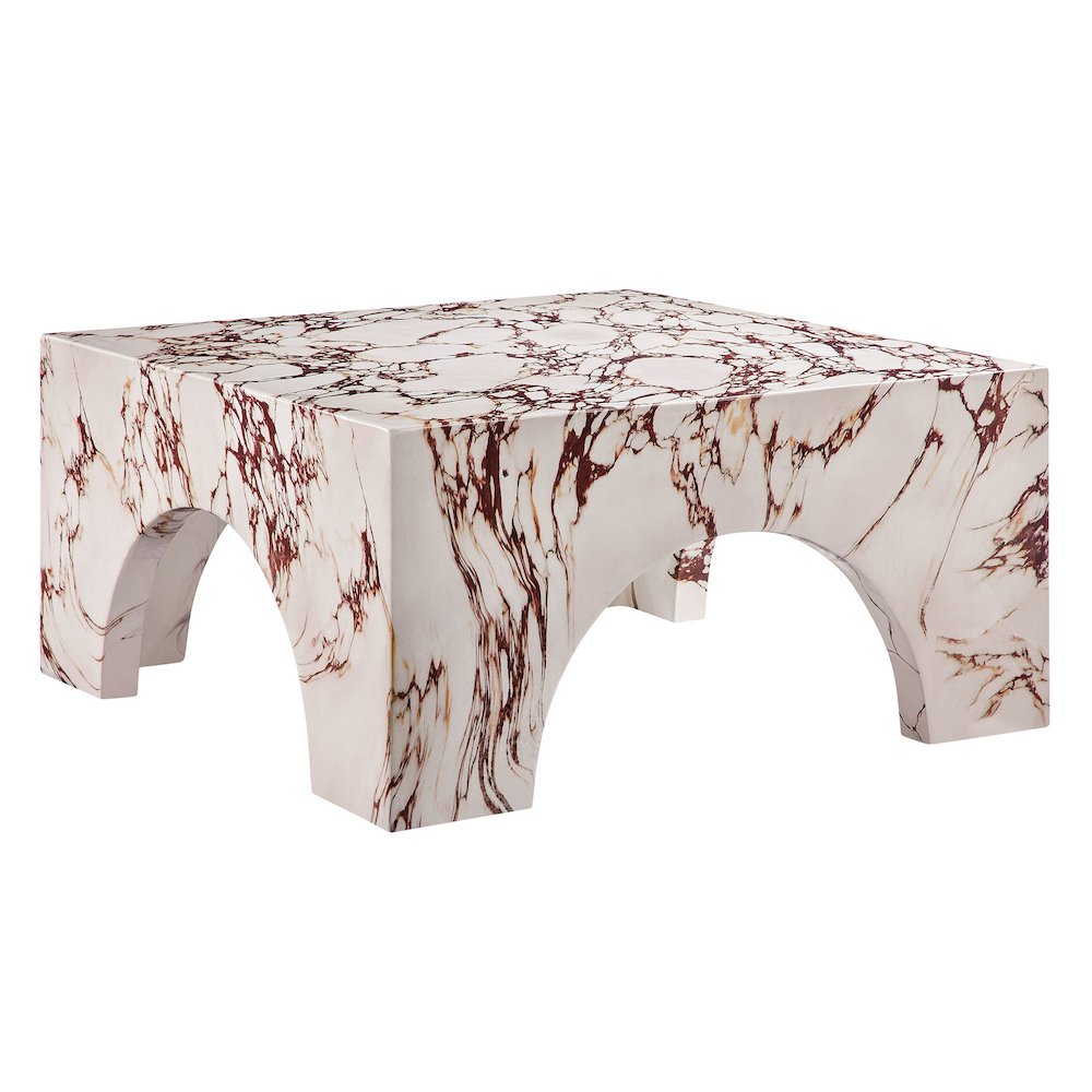 Valen Indoor - Outdoor Patio Arched Concrete Coffee Table. Picture 1