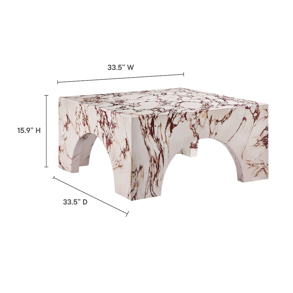Valen Indoor - Outdoor Patio Arched Concrete Coffee Table. Picture 2