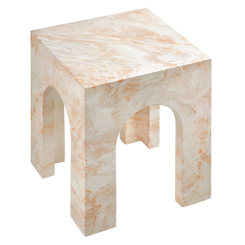 Valen Square Indoor - Outdoor Patio Arched Concrete Side Table. Picture 6