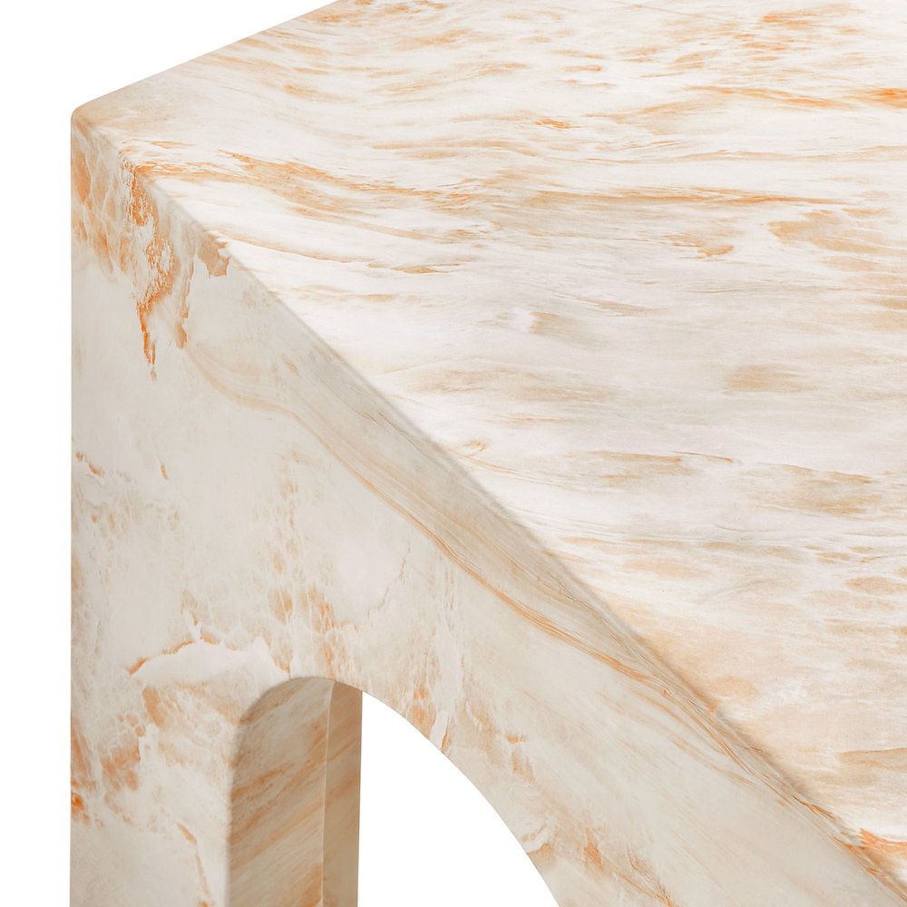 Valen Square Indoor - Outdoor Patio Arched Concrete Side Table. Picture 7