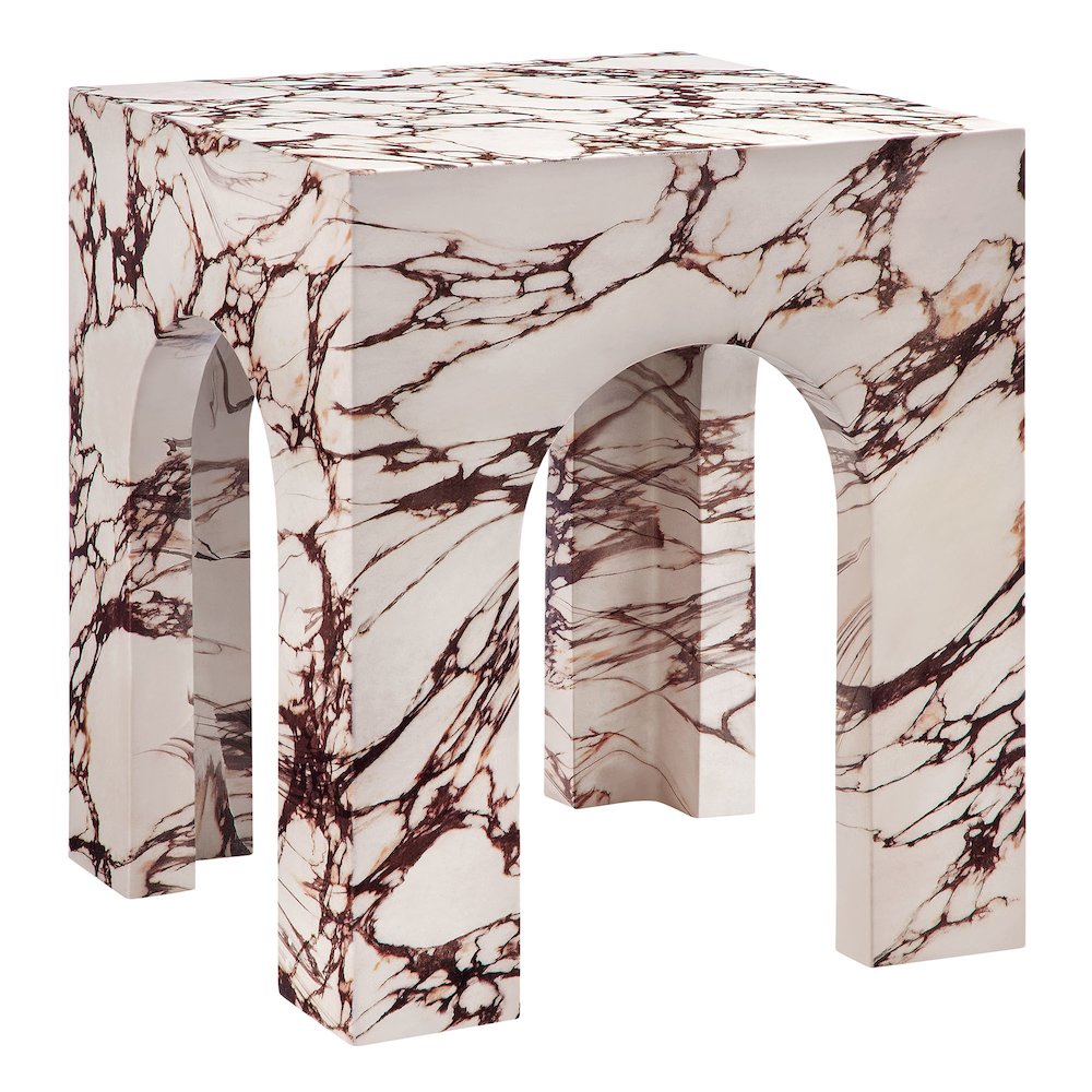 Valen Square Indoor - Outdoor Patio Arched Concrete Side Table. Picture 1