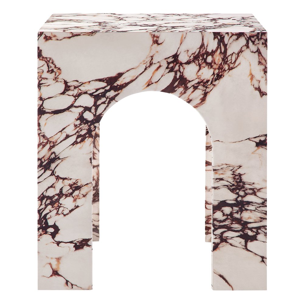 Valen Square Indoor - Outdoor Patio Arched Concrete Side Table. Picture 5