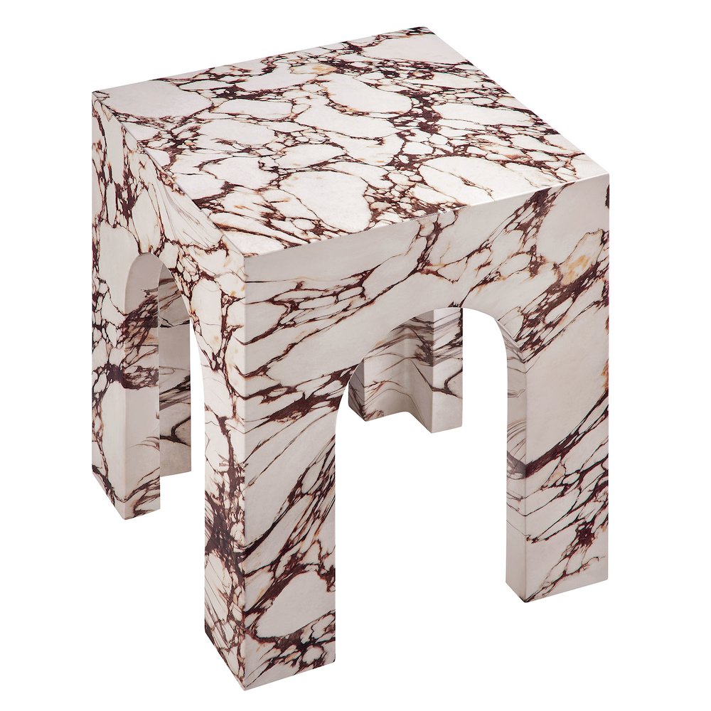 Valen Square Indoor - Outdoor Patio Arched Concrete Side Table. Picture 6