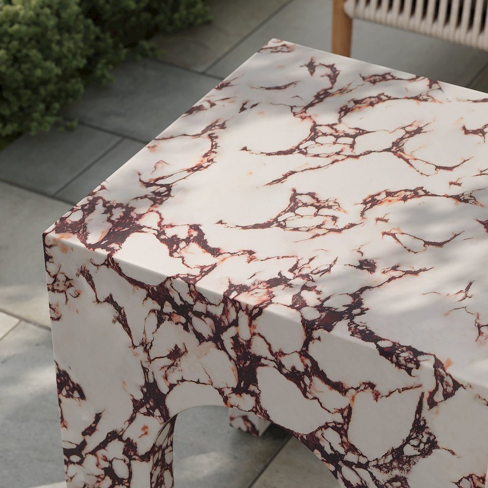 Valen Square Indoor - Outdoor Patio Arched Concrete Side Table. Picture 12