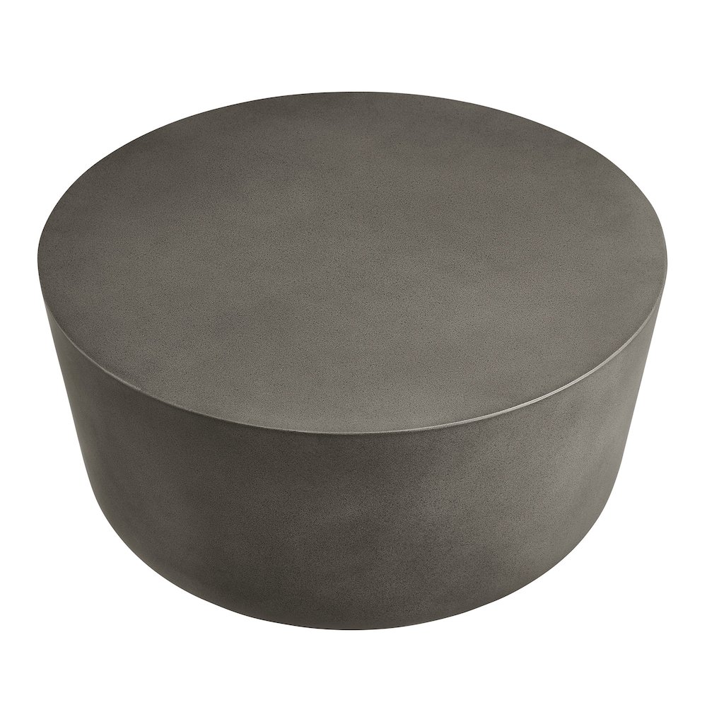 Brion Round Indoor - Outdoor Patio Concrete Coffee Table. Picture 5
