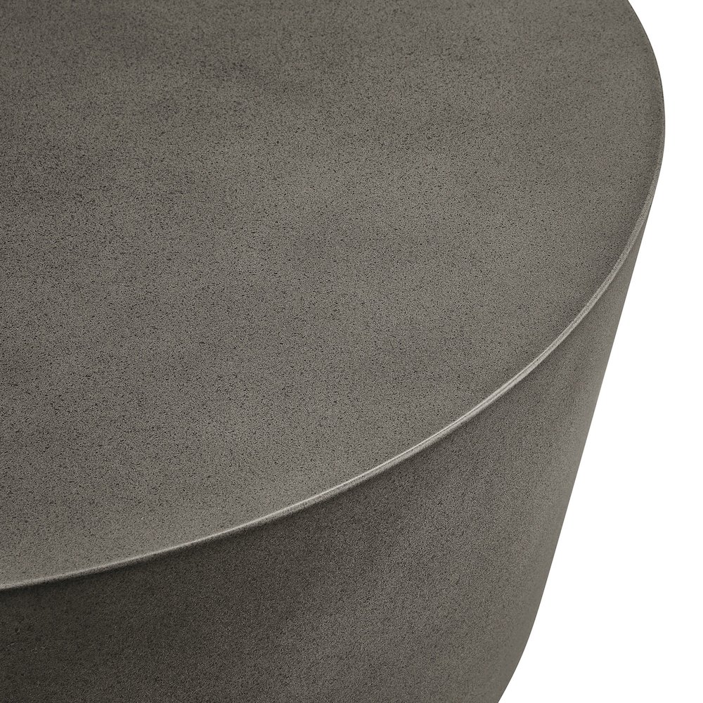 Brion Round Indoor - Outdoor Patio Concrete Coffee Table. Picture 6
