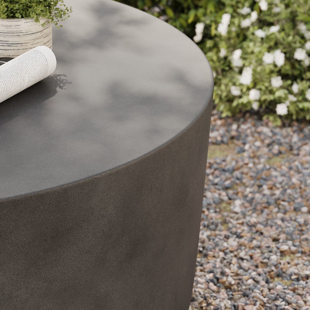 Brion Round Indoor - Outdoor Patio Concrete Coffee Table. Picture 8