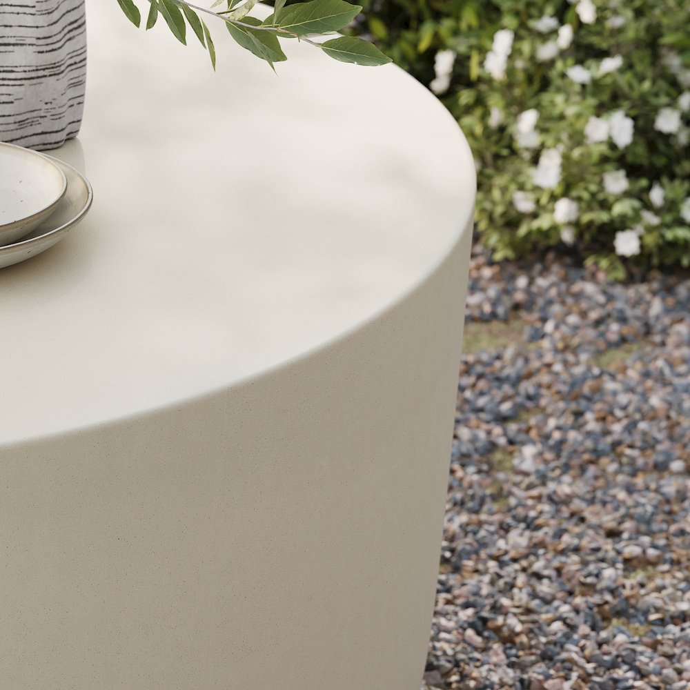 Brion Round Indoor - Outdoor Patio Concrete Coffee Table. Picture 8