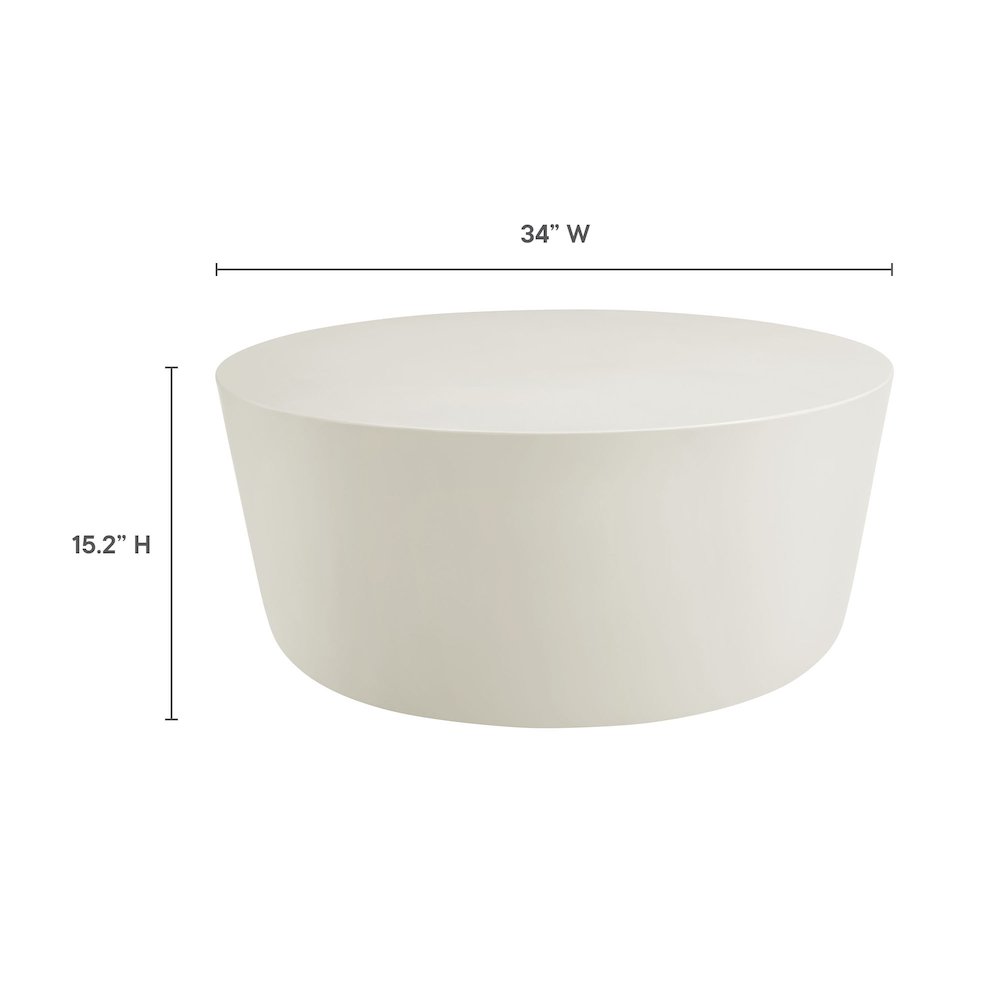 Brion Round Indoor - Outdoor Patio Concrete Coffee Table. Picture 2