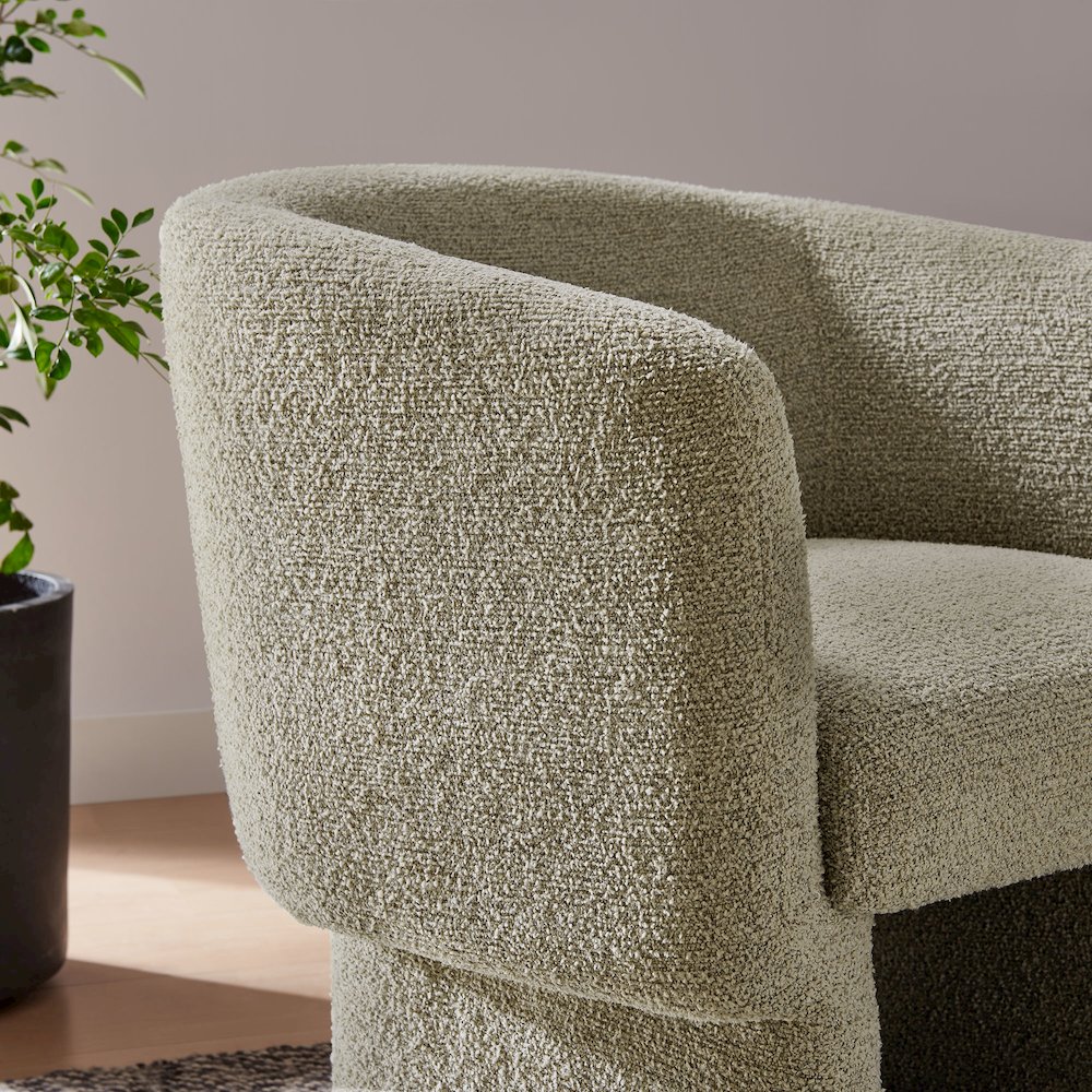 Muse Boucle Fabric Barrel Accent Chair. Picture 9