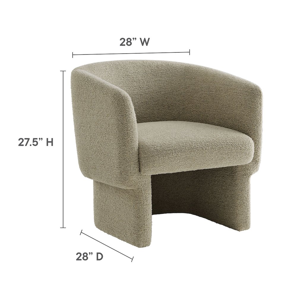 Muse Boucle Fabric Barrel Accent Chair. Picture 2