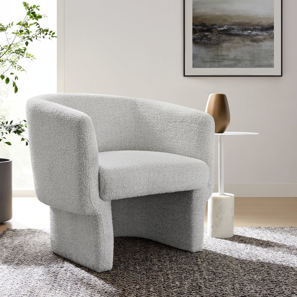 Muse Boucle Fabric Barrel Accent Chair. Picture 8