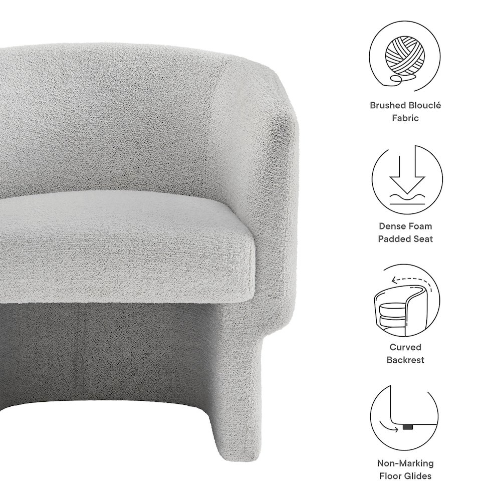 Muse Boucle Fabric Barrel Accent Chair. Picture 3