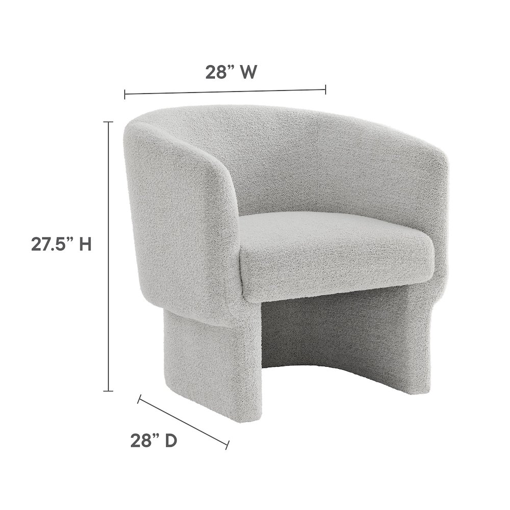 Muse Boucle Fabric Barrel Accent Chair. Picture 2