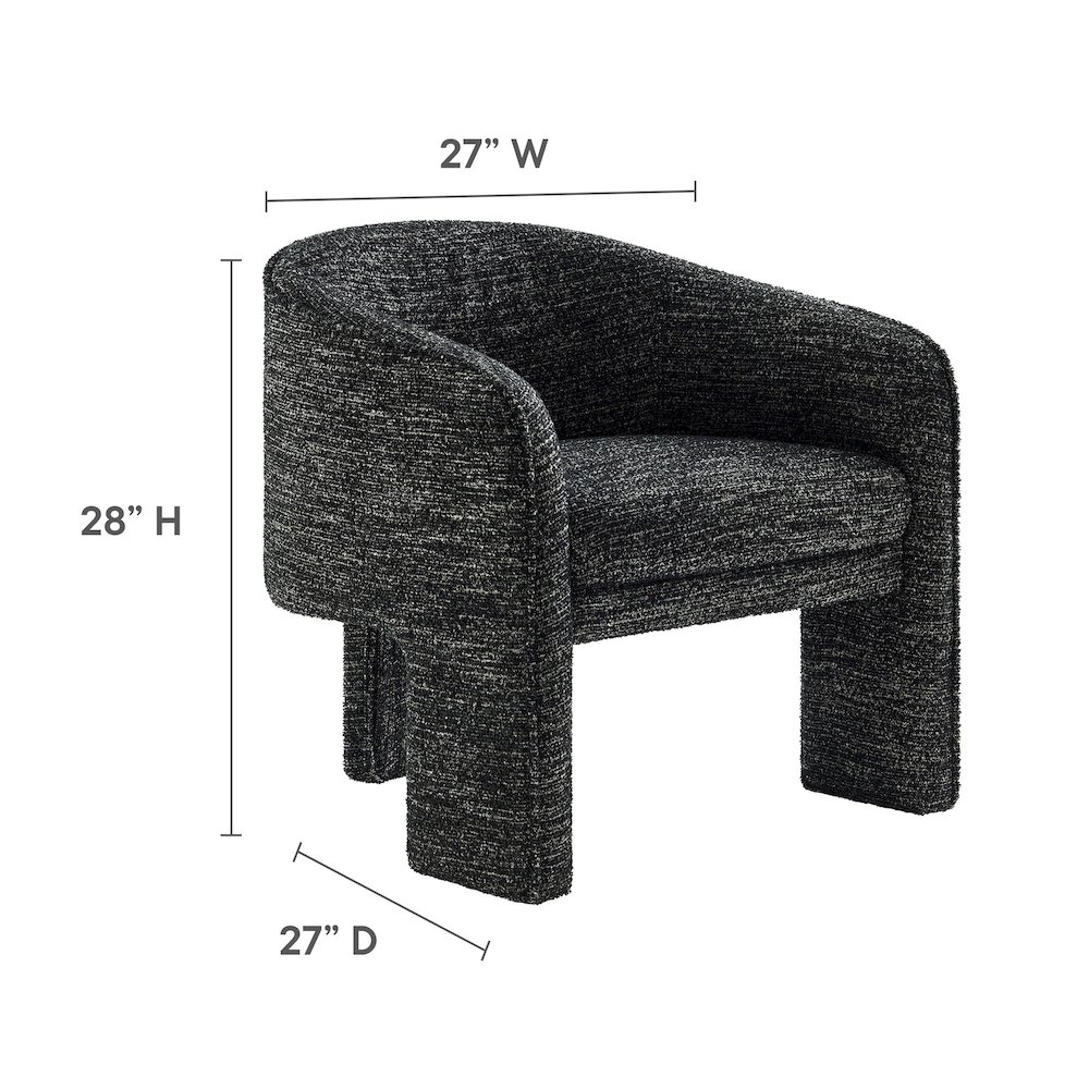 Greer Boucle Fabric Upholstered Accent Armchair. Picture 2
