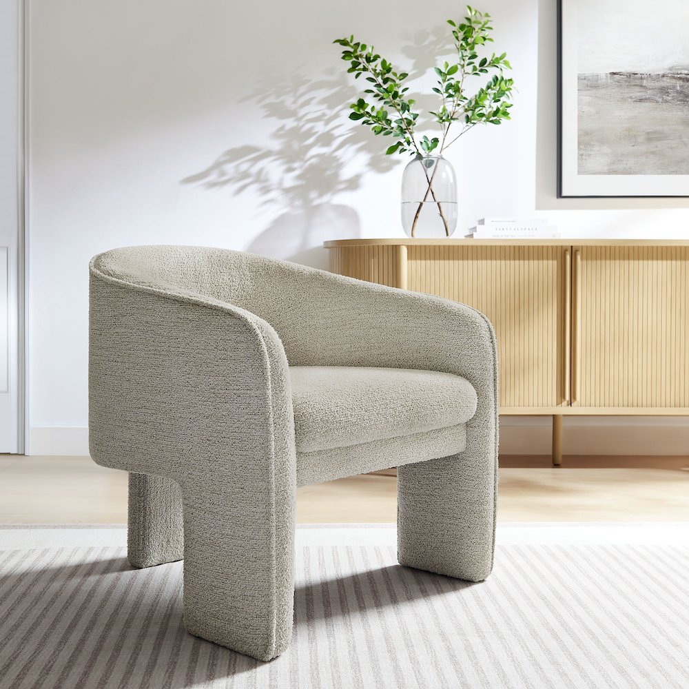 Greer Boucle Fabric Upholstered Accent Armchair. Picture 8