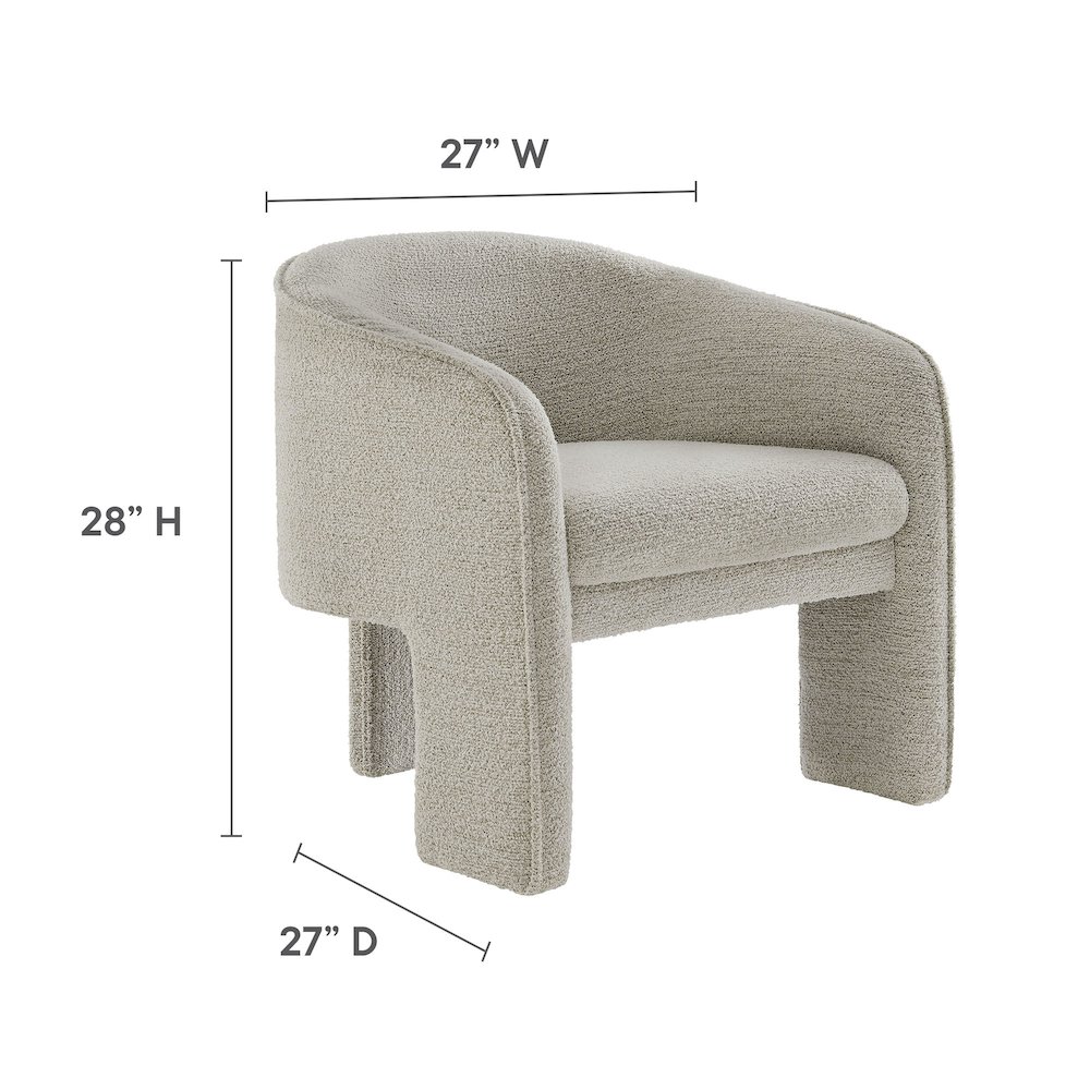 Greer Boucle Fabric Upholstered Accent Armchair. Picture 2
