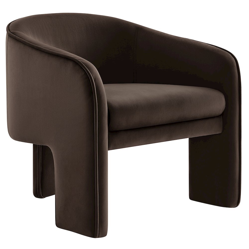 Greer Performance Velvet Upholstered Accent Armchair. Picture 1