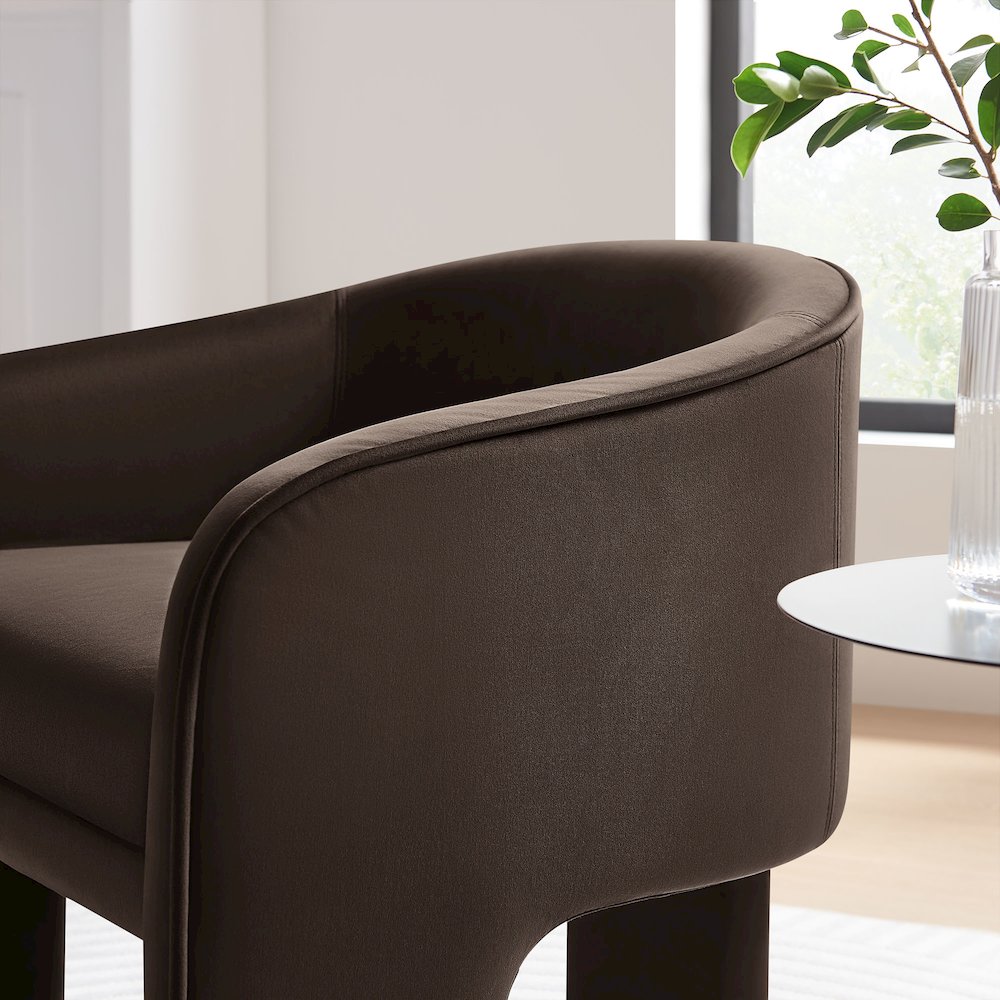 Greer Performance Velvet Upholstered Accent Armchair. Picture 9