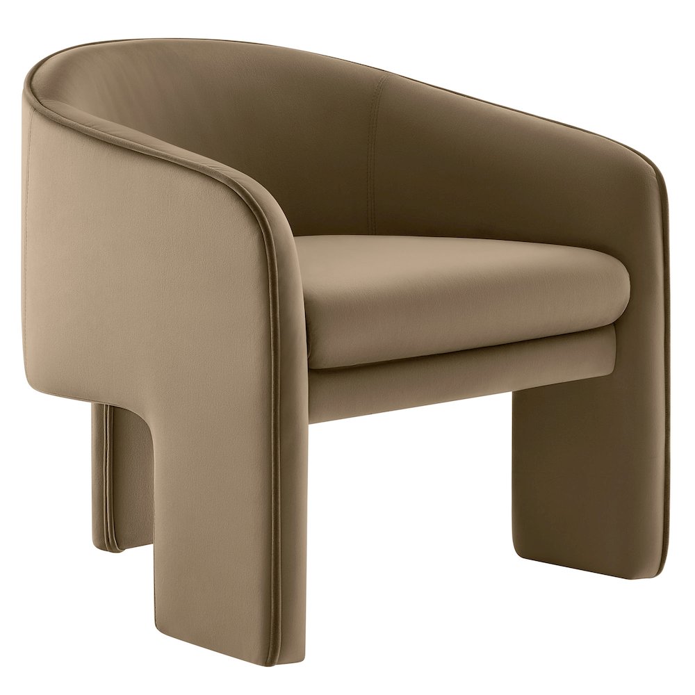Greer Performance Velvet Upholstered Accent Armchair. Picture 1