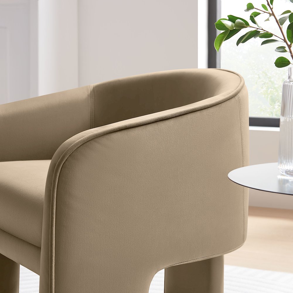 Greer Performance Velvet Upholstered Accent Armchair. Picture 9