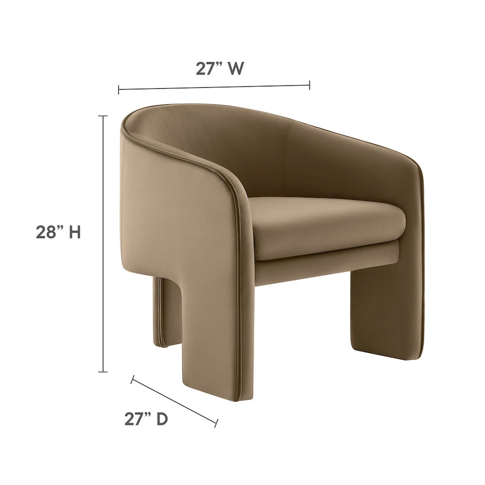 Greer Performance Velvet Upholstered Accent Armchair. Picture 2