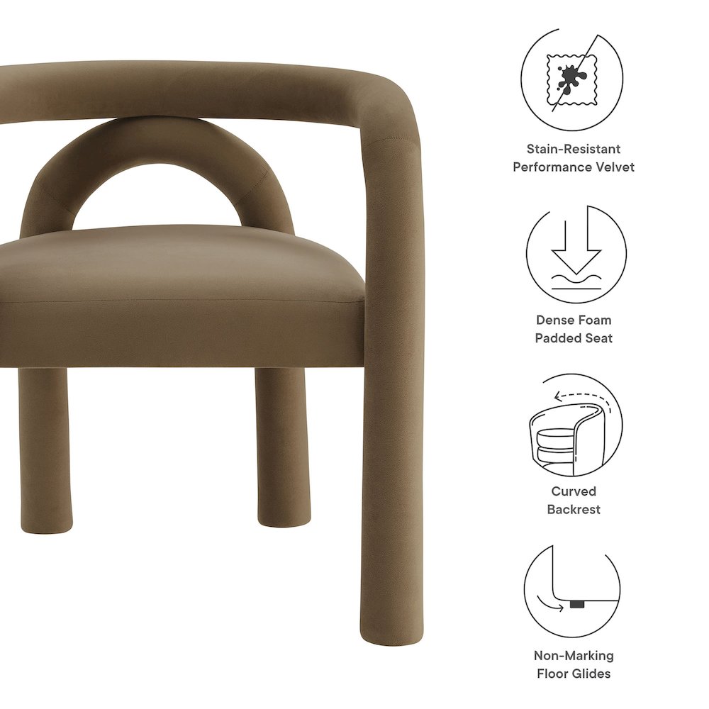 Astrid Performance Velvet Dining Chair. Picture 2