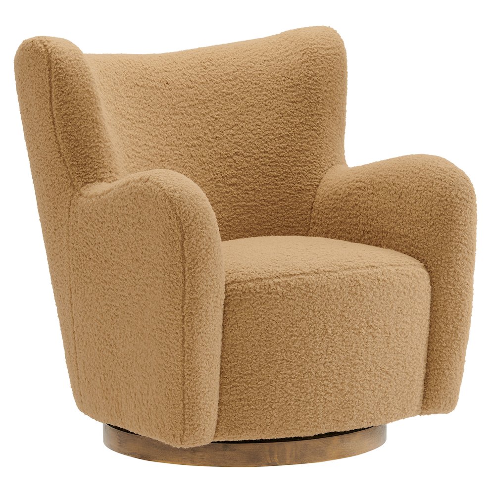 Montrose Wingback Sherpa Swivel Accent Chair. Picture 1