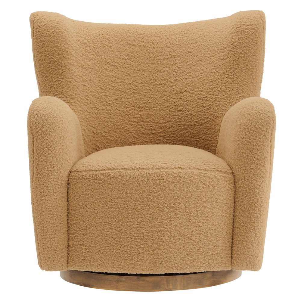 Montrose Wingback Sherpa Swivel Accent Chair. Picture 6