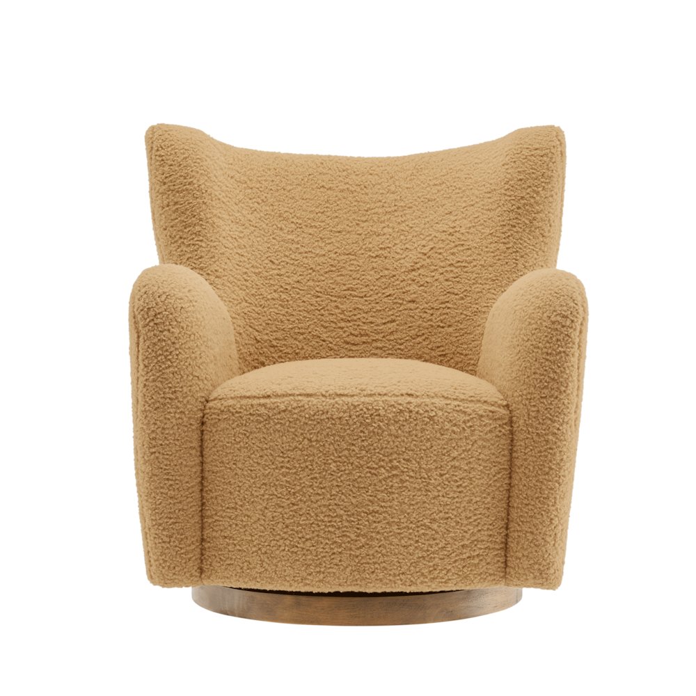 Montrose Wingback Sherpa Swivel Accent Chair. Picture 8