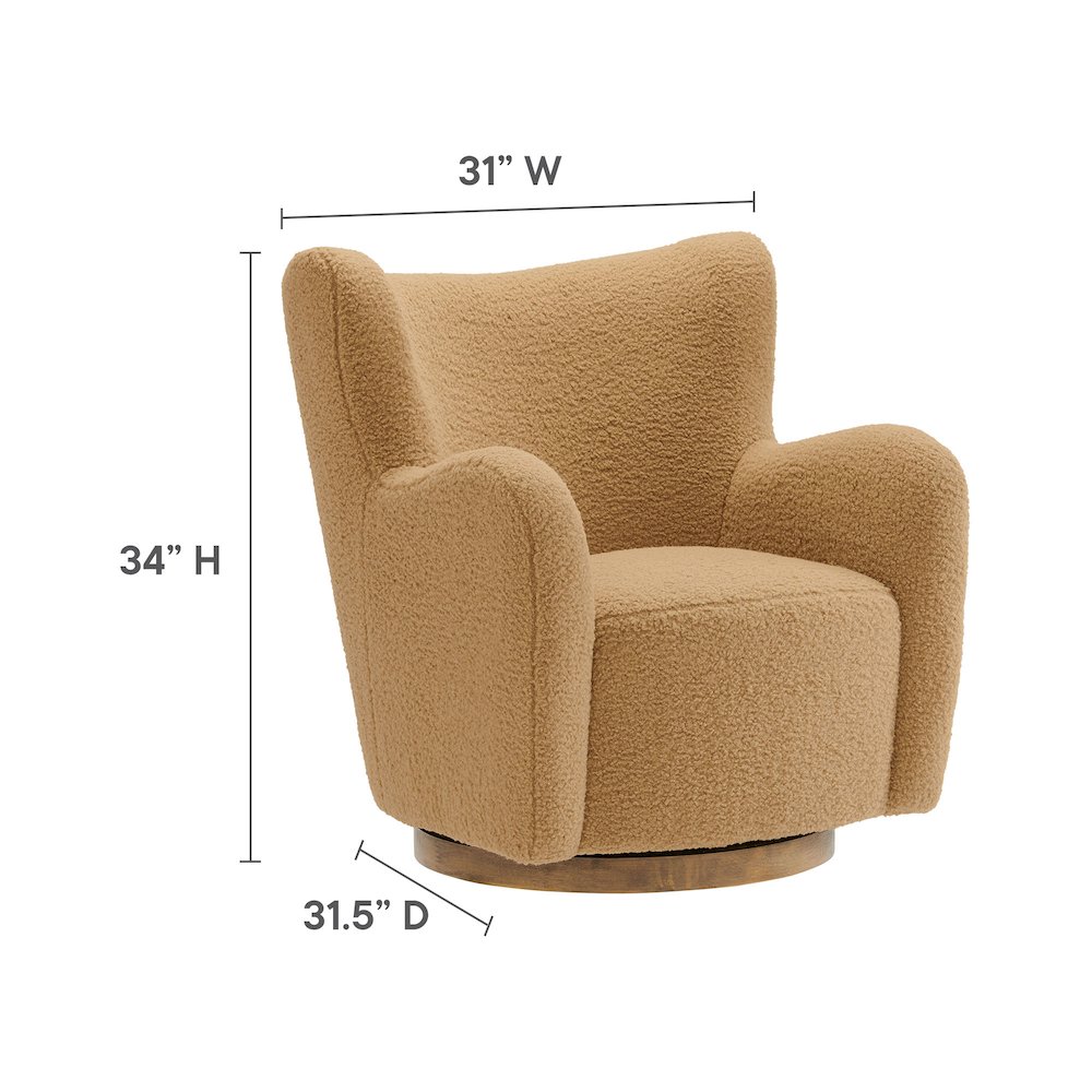 Montrose Wingback Sherpa Swivel Accent Chair. Picture 2