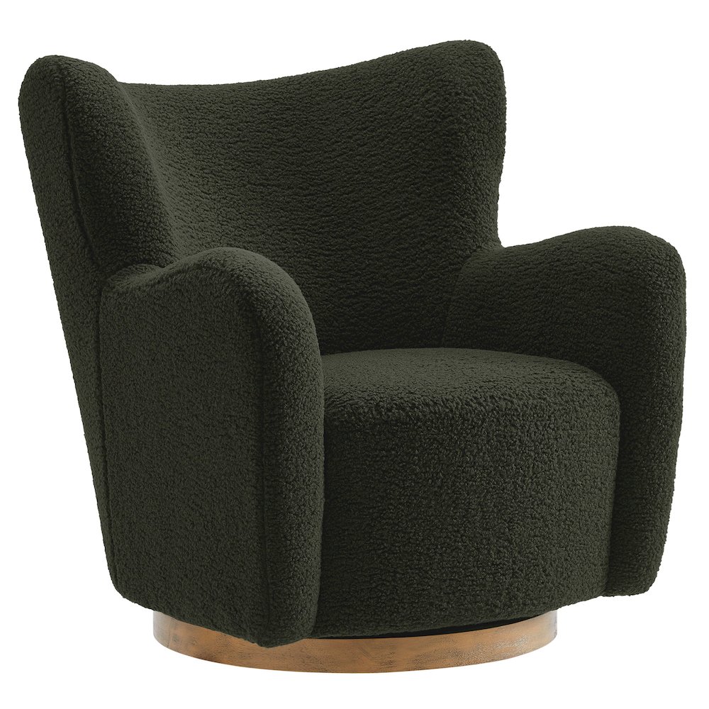 Montrose Wingback Sherpa Swivel Accent Chair. Picture 1