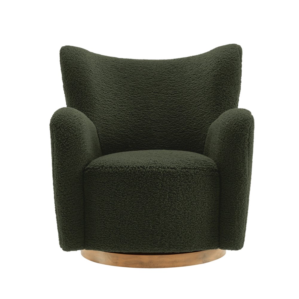 Montrose Wingback Sherpa Swivel Accent Chair. Picture 8