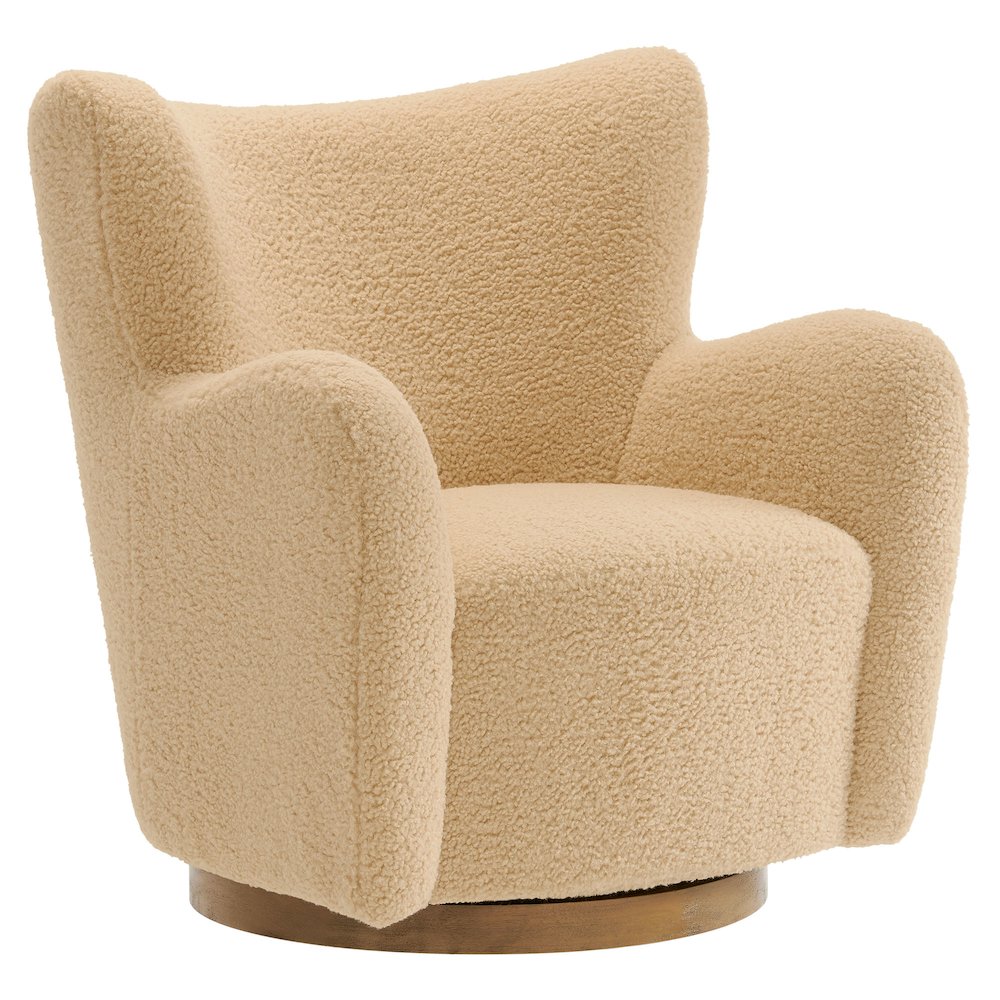 Montrose Wingback Sherpa Swivel Accent Chair. Picture 1
