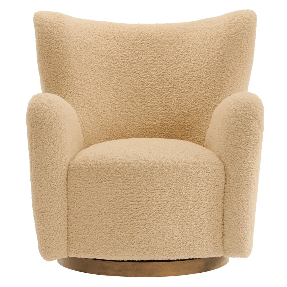 Montrose Wingback Sherpa Swivel Accent Chair. Picture 6