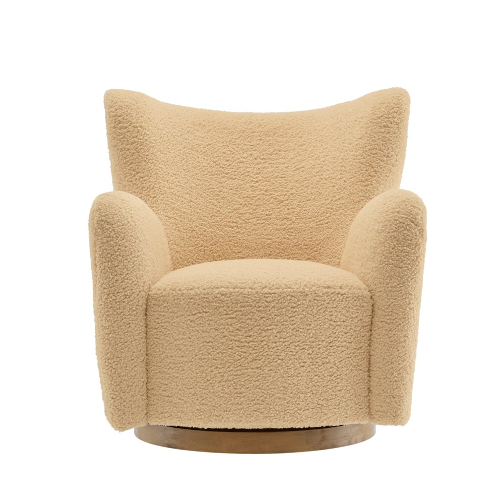 Montrose Wingback Sherpa Swivel Accent Chair. Picture 8