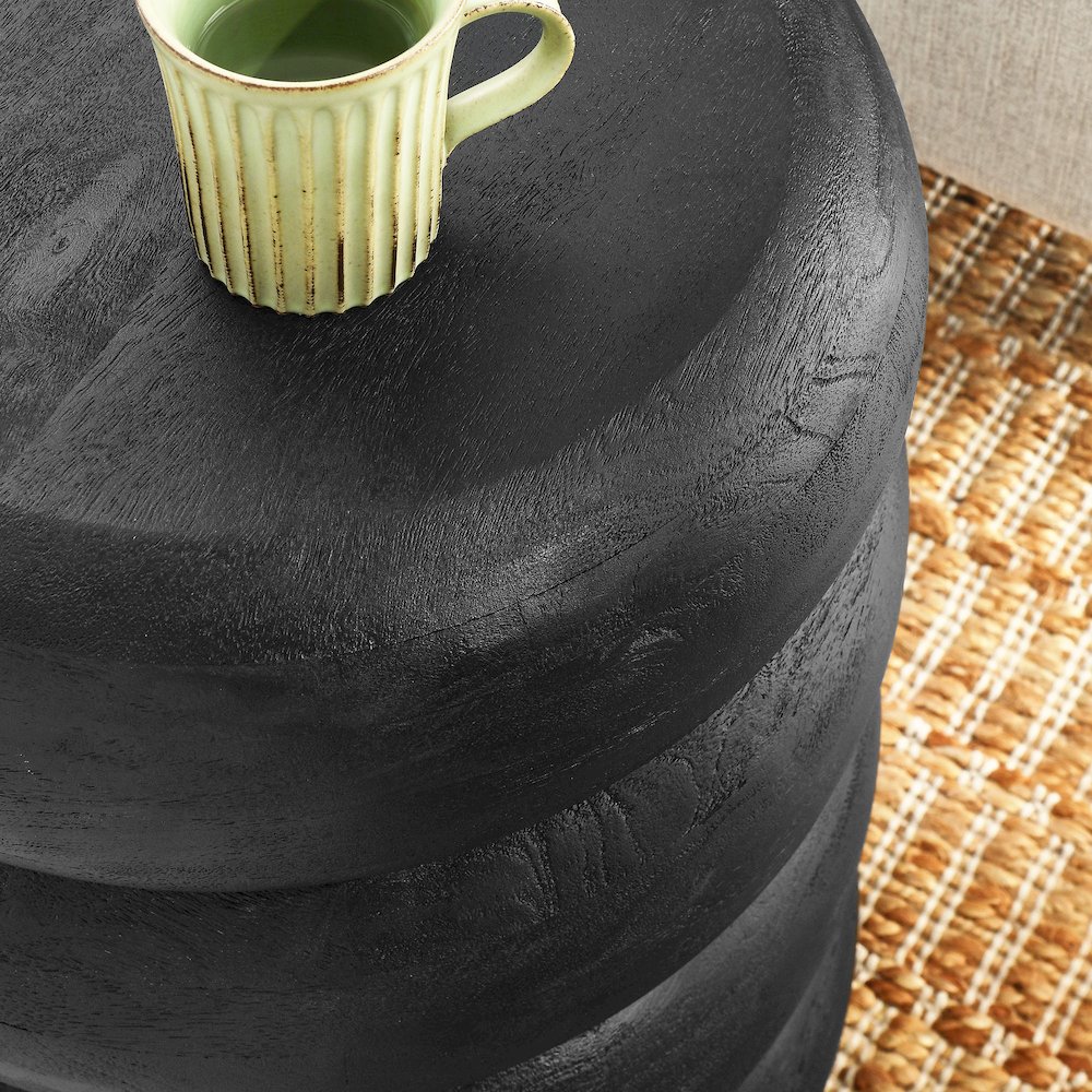 Ellery Round Stacked Wood Side Table. Picture 7