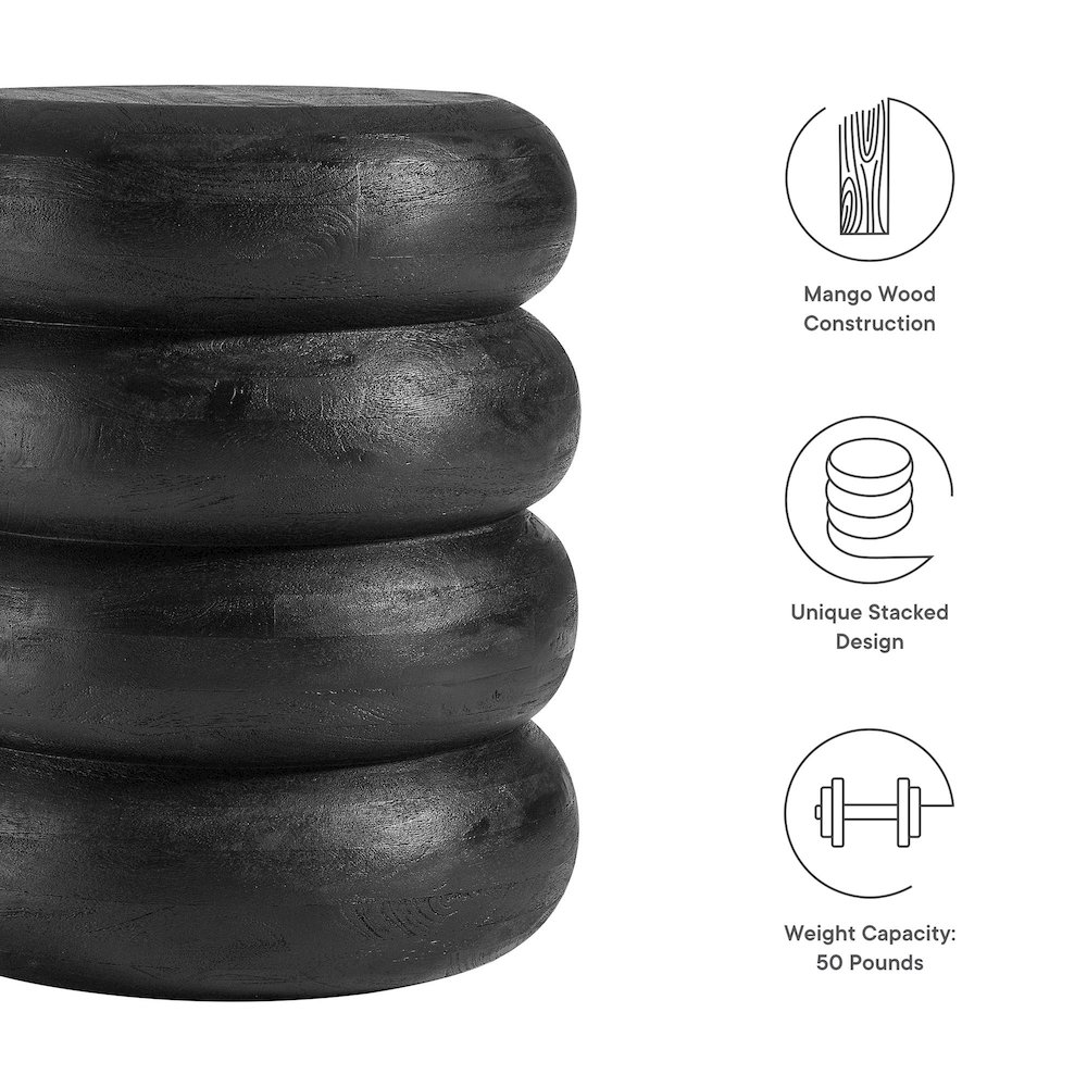 Ellery Round Stacked Wood Side Table. Picture 3