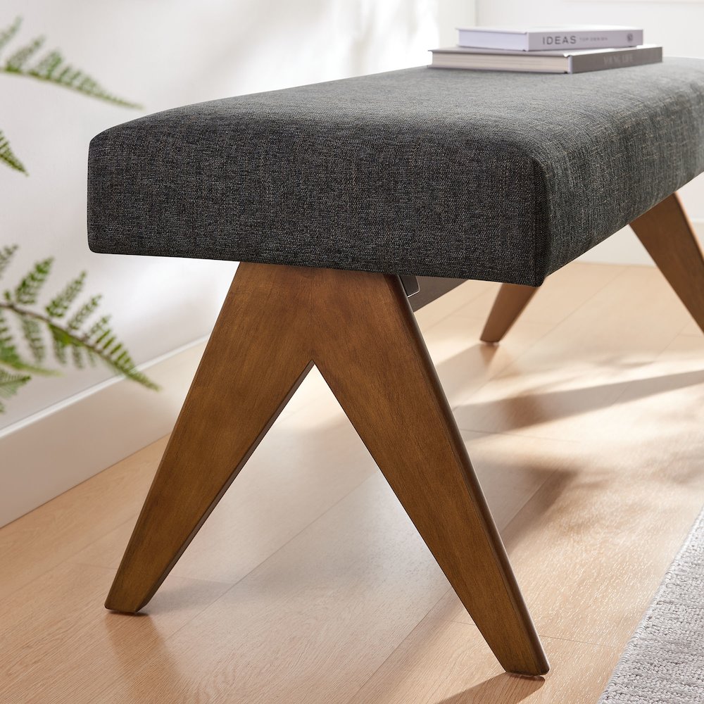 Lyra 47" Fabric Upholstered Bench. Picture 9